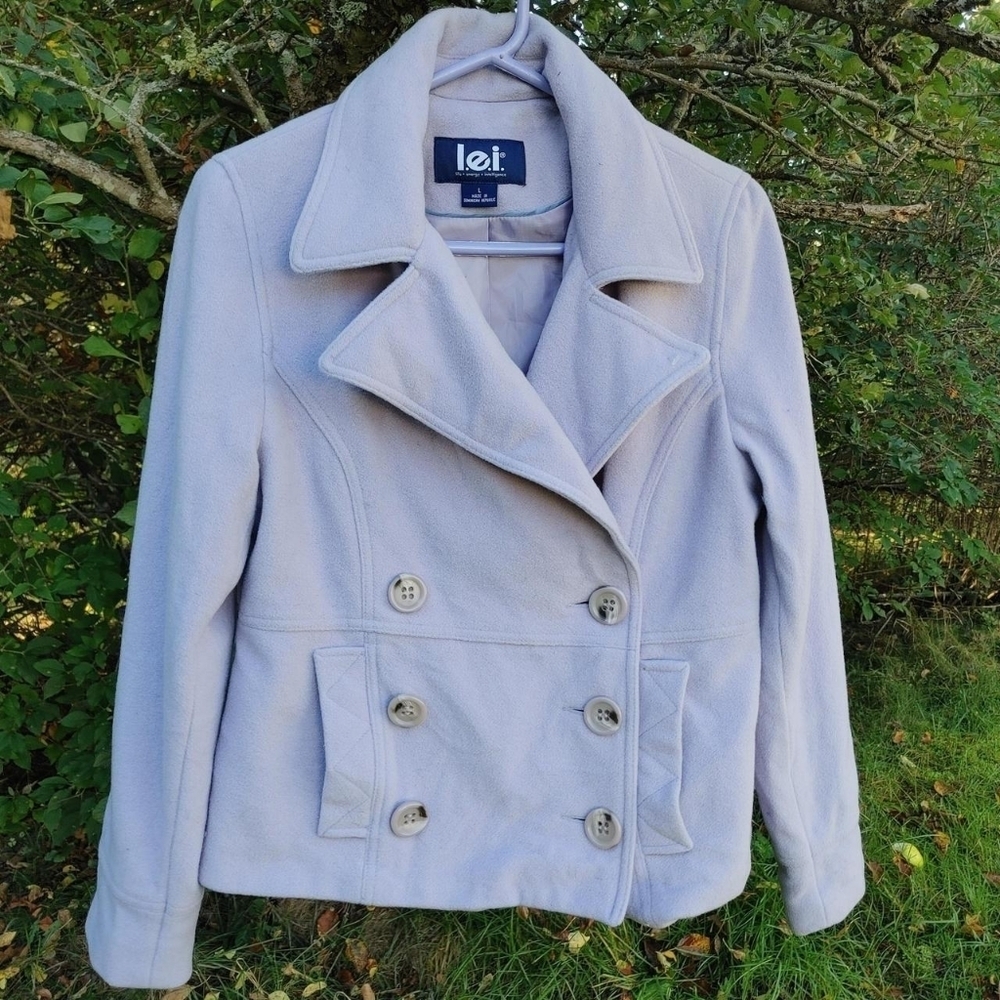 🔥4/$40 L.e.i Pastel Purple Y2K Pea Coat Size Large Mint condition
